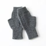 100% Cashmere Fingerless Gloves Cable Knit Wrist Warmers