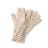 100% Cashmere Soft Ribbed Winter Socks with Folded Cuff