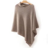 100% Cashmere Poncho Shawl Soft Knitted Cape Wrap Sweater for Women