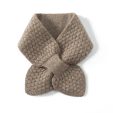 100% Cashmere Bow Scarf Soft Knit Neck Warmer with Knot Design