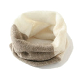 100% Cashmere Contrast Color-Block Infinity Neck Warmer Loop Scarf