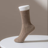 100% Cashmere Ribbed Crew Knit Short Socks for Women & Men