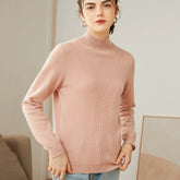 Women’s Pure Cashmere Mock Neck Cable Knit Sweater