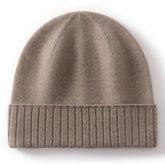 Classic 100% Cashmere Folded Cuff Beanie Knit Winter Hat