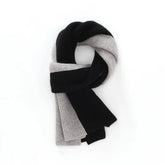 100% Cashmere Color Block Ribbed Knit Soft Winter Scarf for Women & Men