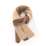 100% Cashmere Color Block Ribbed Knit Soft Winter Scarf for Women & Men