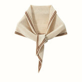 100% Cashmere Soft Lightweight Triangle Scarf with Contrast Border Neck Wrap