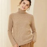 Women’s Cashmere Wool Turtleneck Thick Long Sleeve Knit Sweater