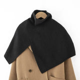 100% Cashmere Ribbed Knit Cape Scarf Soft Warm Shoulder Wrap for Women