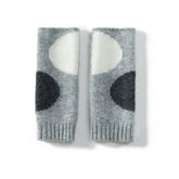 Women's Cashmere Fingerless Gloves Color Block Knit Long Arm Warmers