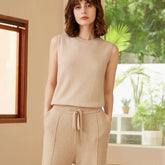 Women’s 100% Cashmere Sleeveless Crew Neck Sweater Vest