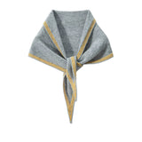 100% Cashmere Soft Lightweight Triangle Scarf with Contrast Border Neck Wrap