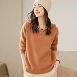 Women’s Cashmere Wool Half-Zip Ribbed High Neck Sweater