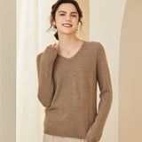 Women's Cashmere Soft Lightweight Knit Pullover V Neck Sweater