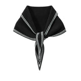 100% Cashmere Soft Lightweight Triangle Scarf with Contrast Border Neck Wrap