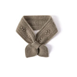 100% Cashmere Floral Knit Neck Scarf with Delicate Embroidered Flower Detail
