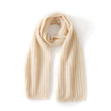 100% Cashmere Scarf Soft Ribbed Knit Winter Neck Warmer for Kids