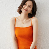 Women's Cashmere Blend Ribbed Knit Camisole Tank Top