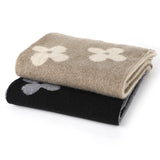 100% Cashmere Floral Scarf Soft Knit Pattern Winter Wrap for Women