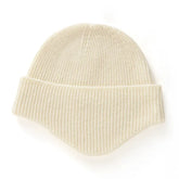 100% Cashmere Beanie Hat with Ear Flaps Soft Knit Winter Cap