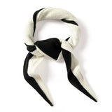 100% Cashmere Color Block Triangle Scarf Soft Knit Contrast Shawl Neck Wrap