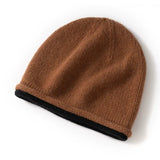 Unisex 100% Cashmere Knit Beanie Hat Slouchy Winter Skull Cap