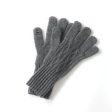 100% Cashmere Soft Ribbed Winter Socks with Folded Cuff