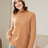 Women’s 100% Cashmere Mock Neck Soft Long Sleeve Pullover Sweater
