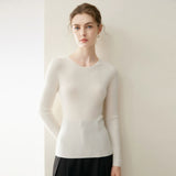 100% Pure Cashmere Crew Neck Slim Fit Knit Pullover Sweater