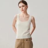 Women's 100% Cashmere Tank Top Scoop Neck Sleeveless Knit Camisole
