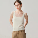 Women's 100% Cashmere Tank Top Scoop Neck Sleeveless Knit Camisole