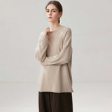 Women's 100% Cashmere Oversized Relaxed Fit Wide Crew Neck Sweater