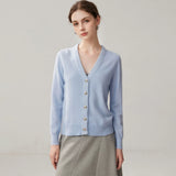 Women's 100% Cashmere V-Neck Cardigan with Sequin Trim