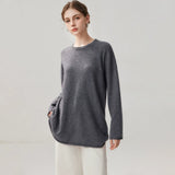 Women's 100% Cashmere Oversized Relaxed Fit Wide Crew Neck Sweater