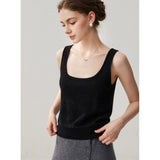 Women's 100% Cashmere Tank Top Scoop Neck Sleeveless Knit Camisole
