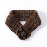 Handmade 100% Cashmere Crochet Flower Headband Thick Knit Ear Warmer