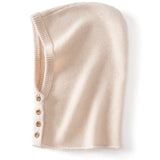 100% Cashmere Hooded Neck Warmer Balaclava with Buttons