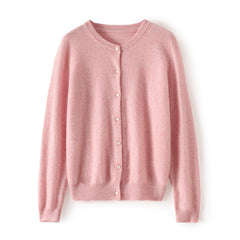 Women’s 100% Cashmere Cardigan Soft Lightweight Crewneck Button Front Knit