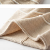 Luxury 100% Cashmere Beanie Women's Striped Knit Beanie Hat