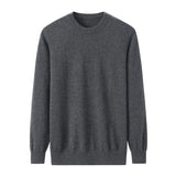 Men’s 100% Cashmere Crewneck Sweater Luxury Soft Lightweight Long Sleeve Pullover