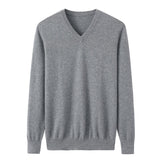 Men’s 100% Cashmere V-Neck Sweater Luxury Soft Lightweight Long Sleeve Pullover