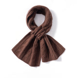 Unisex Cashmere Cable Knit Scarf Soft Openwork Winter Scarf