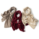 100% Cashmere Openwork Knit Scarf Soft Lightweight Winter Wrap for Women