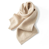 100% Cashmere Knit Scarf Soft Warm Winter Wrap Ribbed Edges