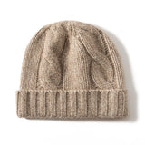 Unisex 100% Cashmere Marled Knit Beanie Hat Winter Warm Folded Cuff Cap