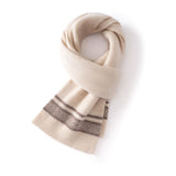 100% Cashmere Patterned Scarf Knitted Winter Neck Wrap for Women & Men