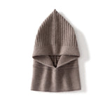 100% Cashmere Knit Hood Scarf Winter Warm Balaclava Hat