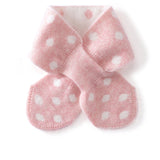 100% Cashmere Polka Dot Scarf Soft Knitted Bow Neck Warmer for Kids