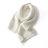 100% Cashmere Knit Scarf Soft Warm Winter Wrap Ribbed Edges