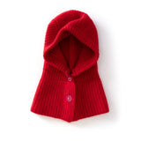 Kids Cashmere Hooded Scarf Soft Knit Winter Warm Beanie Hat for Children
